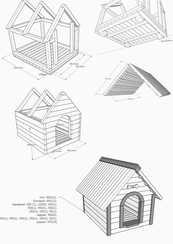 Будка для собаки алабая чертеж с размерами