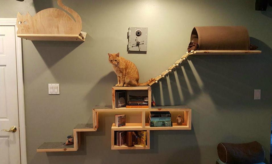 настенные полки для кошек фото дизайн