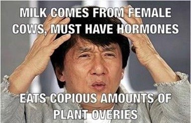 Vegans on hormones in milk meme